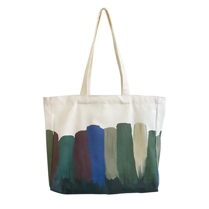 Harajuku Canvas Shoulder Bag Large Capacity Casual Tote Retro Style Handbag