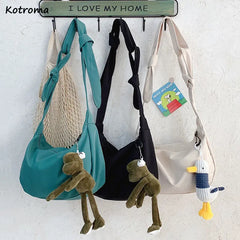 Shoulder Bags Women Japanese Style Harajuku Hip-pip Cross Body Canvas Bag
