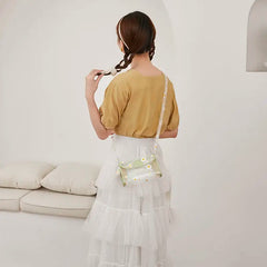 Shoulder Bags Women Korean-style PU Patchwork Daisy Floral