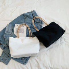 Canvas Casual Tote Bag Women Large Capacity Shoulder Bag
