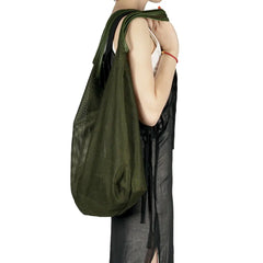 Large Capacity Mesh Shoulder Bag Women Portable Organizer Tote