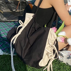 Shoulder Bags Women Large Capacity Patchwork Bow All-match Big Tote