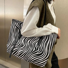 Leopard Shoulder Bag Women High Street Underarm PU Tote Handbag