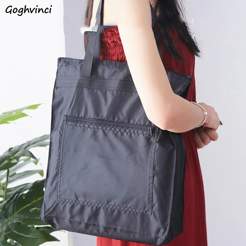 Women Oxford Waterproof Shoulder Bag Large Capacity Tote for Supermarket