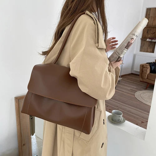 Shoulder Bags Women PU Leather Soft Texture Office Ladies