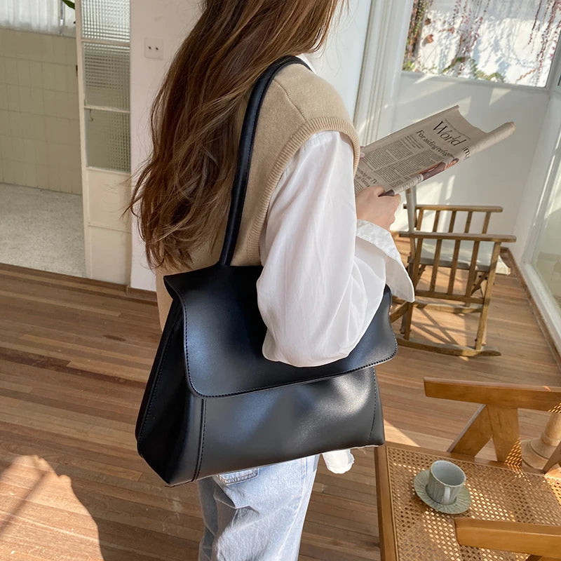 Shoulder Bags Women PU Leather Soft Texture Office Ladies