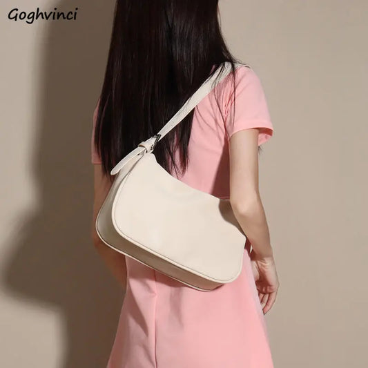 Shoulder Bags Women PU Solid Leisure All-match Style OL Ins Underarm Handbags