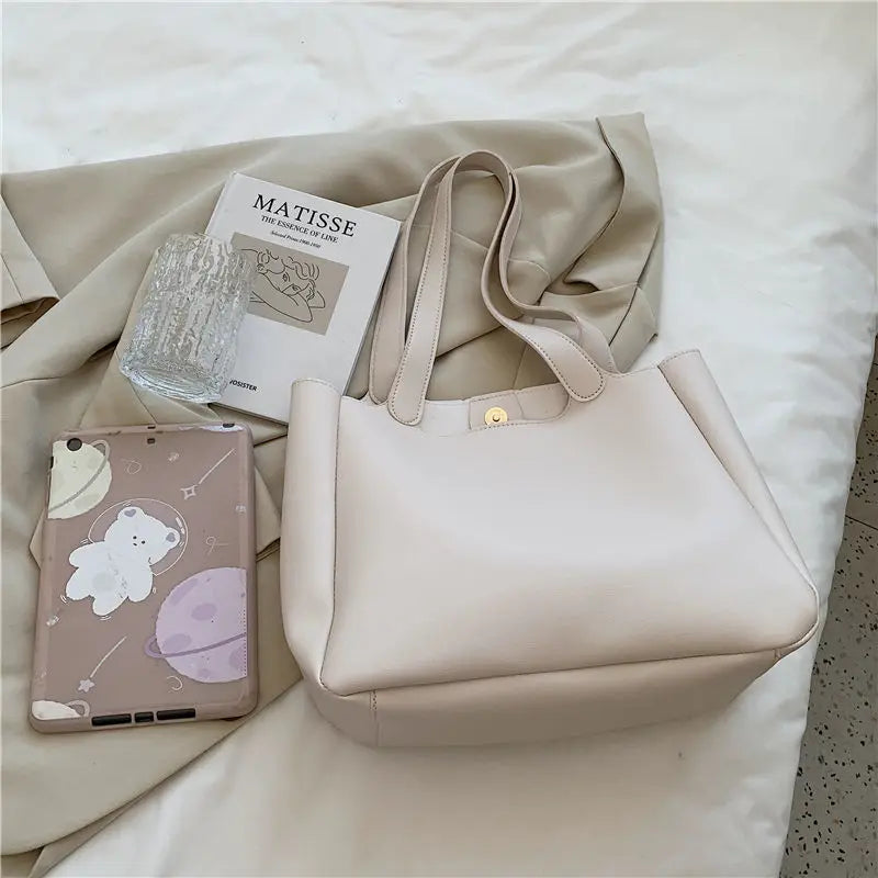 Shoulder Bags Women PU Leather Totes Bag Office Lady Big Capacity
