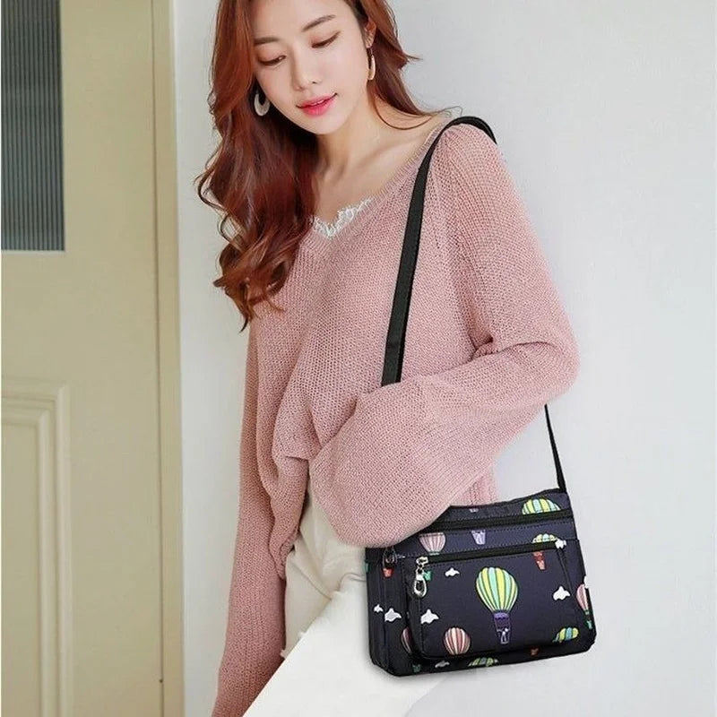 Print Oxford Shoulder Bag Large Capacity Multi-pockets