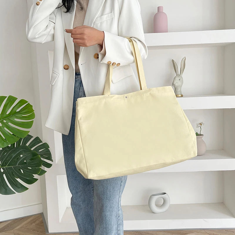 Canvas Shoulder Bag Women All-match Tote Large Capacity Handbag