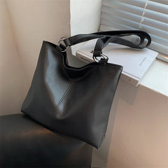 Shoulder Bags Women Solid Texture PU Leather Large Capacity Handbags