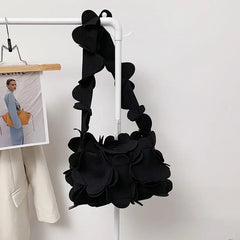 Shoulder Bags Women Solid Nylon Fabric Petals Style Ins Underarm