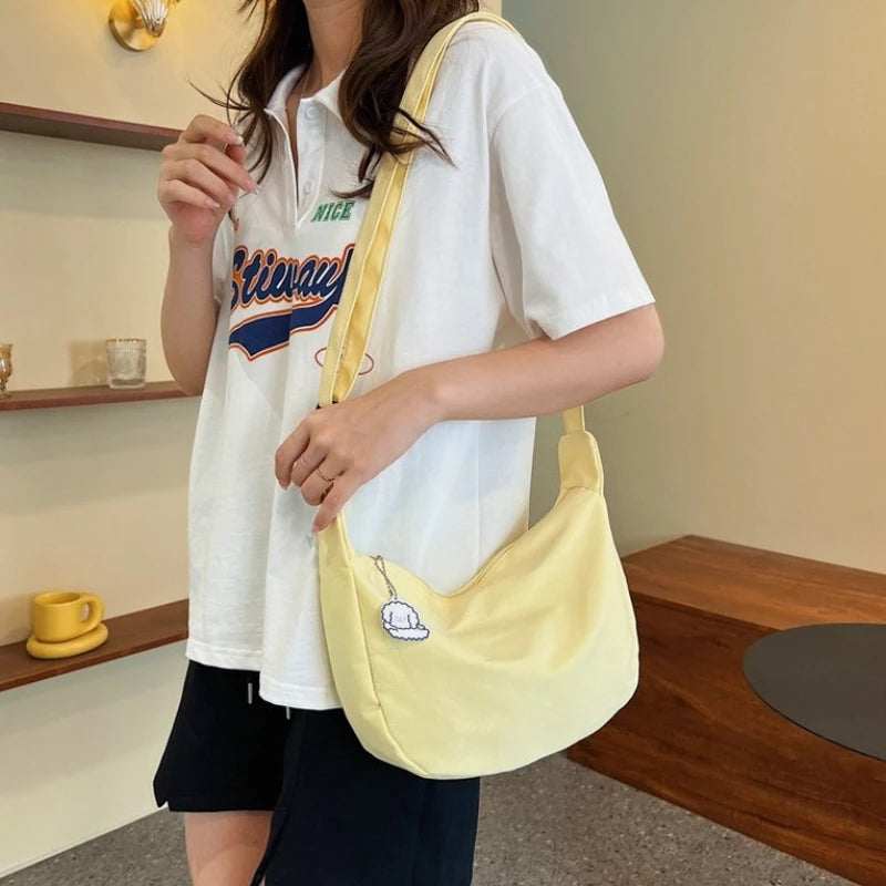 Shoulder Bags Women Solid Harajuku All-match Multifunction Handbags