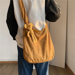 Large Capacity Shoulder Bag Vintage Style Crossbody Bag