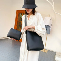 Shoulder Bags Women Solid Large Capacity PU Cross Body Brief Travel