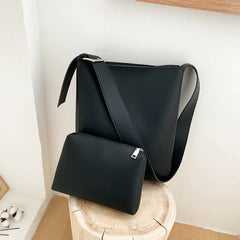 Shoulder Bags Women Solid Large Capacity PU Cross Body Brief Travel