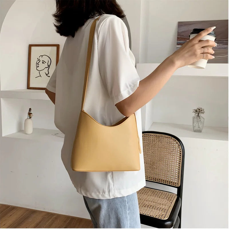 Shoulder Bags Women Solid PU Leather Brief Crossbody Flap Mini Handbags