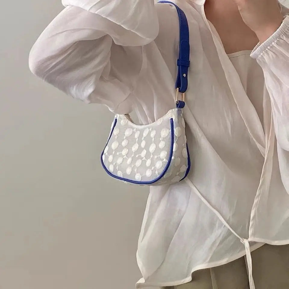 Shoulder Bags Women Transparent Zipper Underarm Floral Print All-match