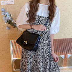 Vintage PU Leather Shoulder Bag Soft Large Capacity Tote Bag