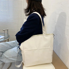 Vintage PU Leather Shoulder Bag Women Large Capacity Casual Totes Cross-body