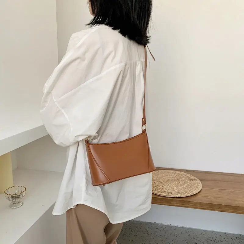 Vintage PU Leather Zipper Flap-bag Handbags