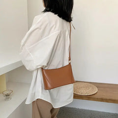 Vintage PU Leather Zipper Flap-bag Handbags