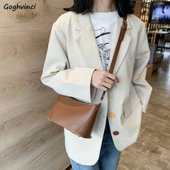 Vintage PU Leather Zipper Flap-bag Handbags