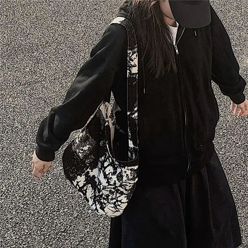 Vintage Tie-dye Linen Bag Cross-body Leisure Totes Handbags
