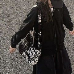 Vintage Tie-dye Linen Bag Cross-body Leisure Totes Handbags