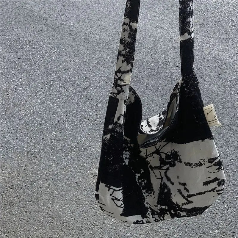Vintage Tie-dye Linen Bag Cross-body Leisure Totes Handbags
