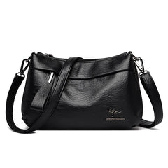 Leather Messenger Bag Crossbody Shoulder Purse for Women