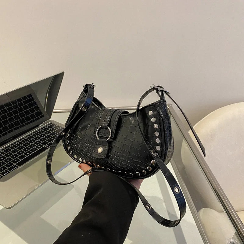 Crocodile Pattern PU Leather Shoulder Bag for Women