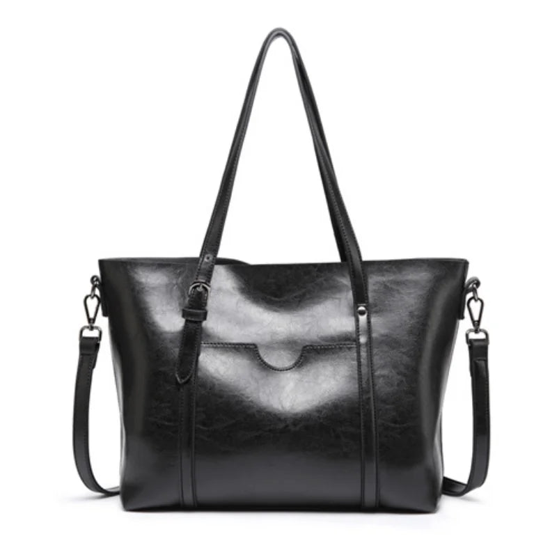 Oil Wax Leather Shoulder Bag for Women