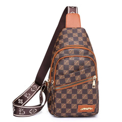Women's Wax Skin Shoulder Bag Chest Pack Sling Crossbody Waterproof Messenger