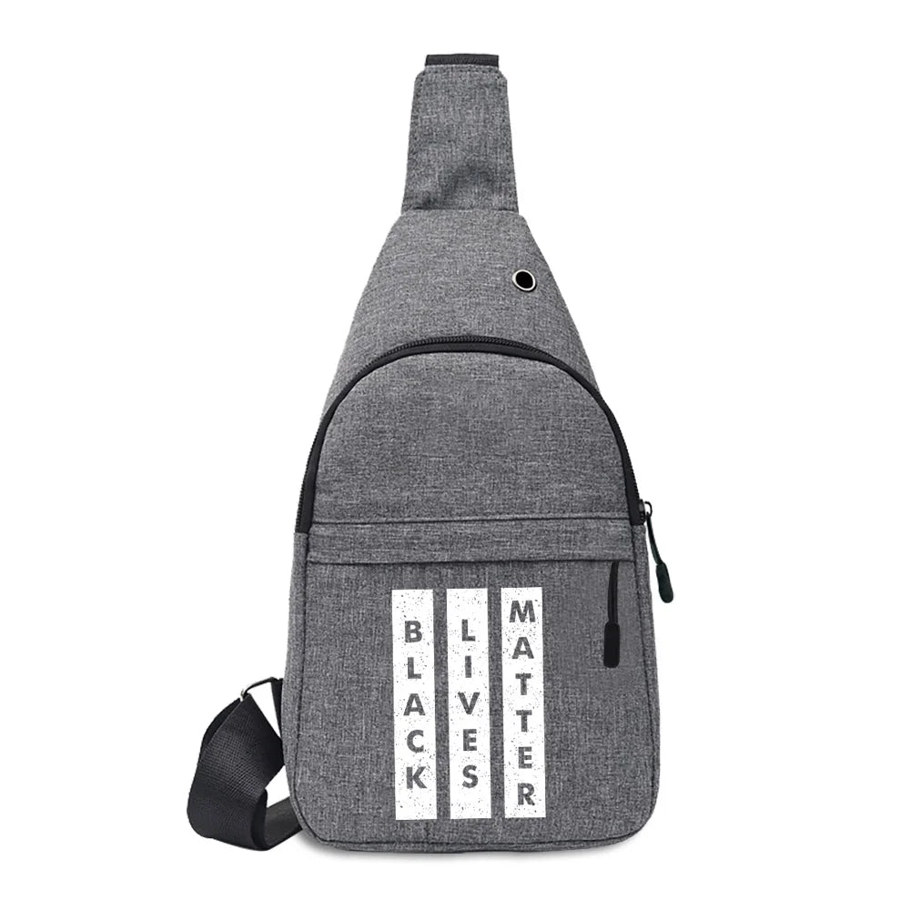 Phrase Print Crossbody Chest Pack Handbag