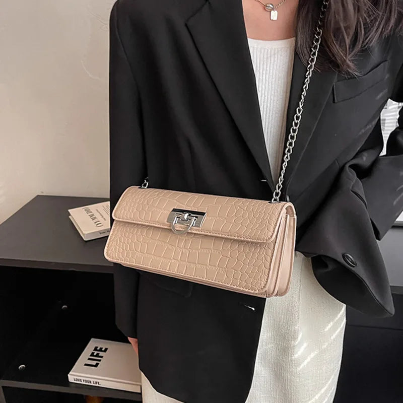 Solid Ladies Shoulder Crossbody Bag Chain Handbags