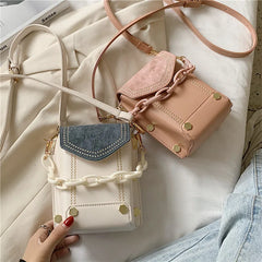 Shoulder Crossbody Bag for Women 2021New Contrast Mobile Phone Bag Messenger Bag