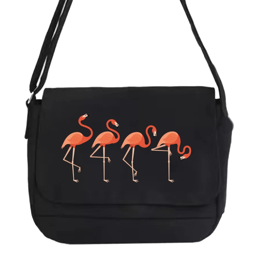 Harajuku Canvas Crossbody Bag Japanese Diagonal Pouch Envelope Bags Flamingo