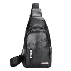 Shoulder Messenger Bags Pu Leather Casual Unisex Zipper Soft Male