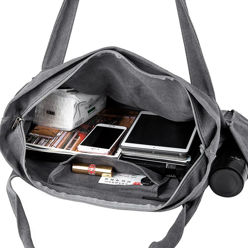 Large Capacity Canvas Shoulder Bag Women's Tote Handbags