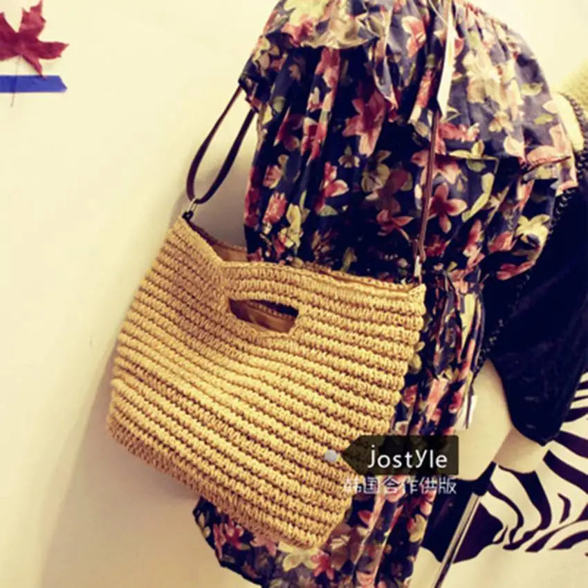 National Woven Shoulder Messenger Bag Vacation Handbag