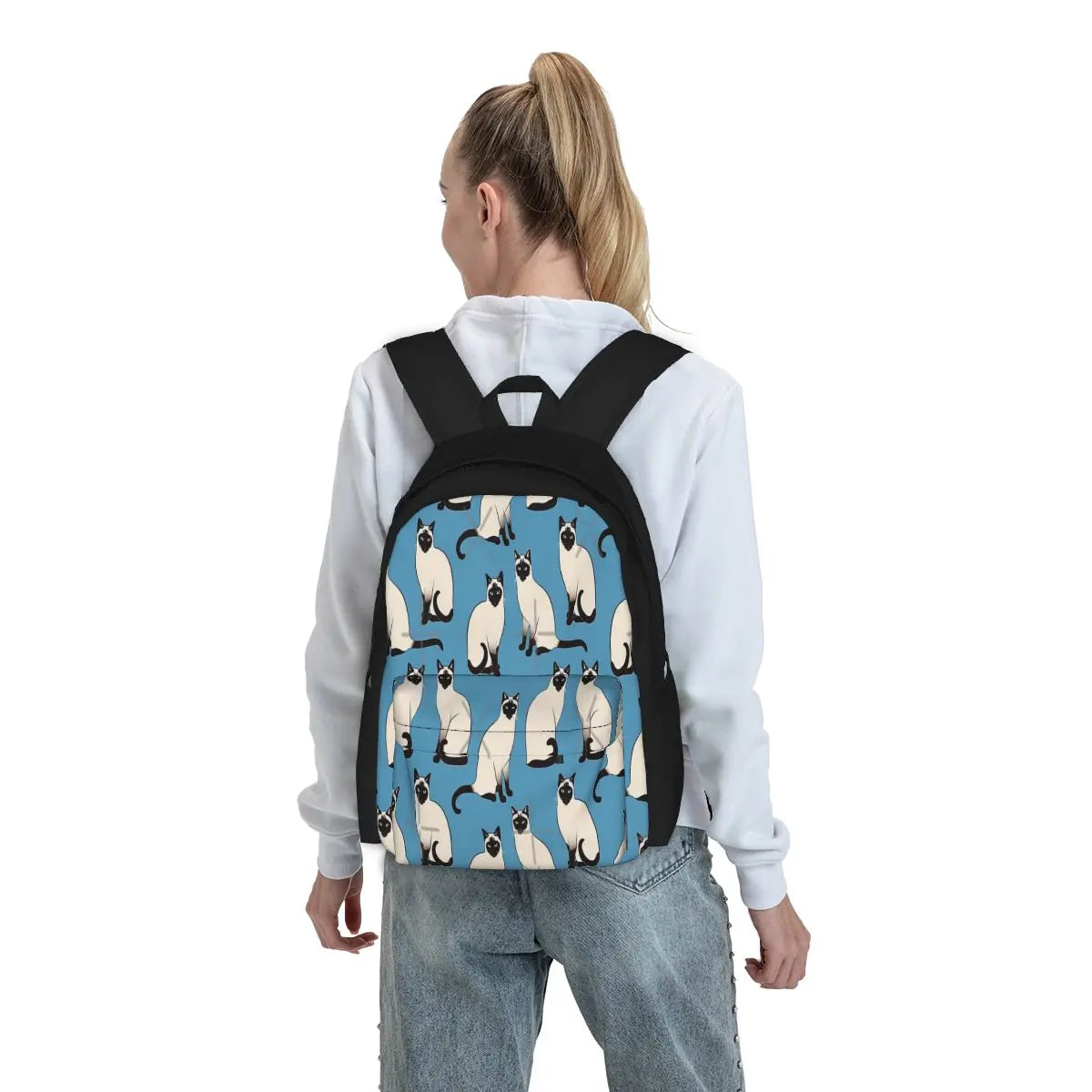 Siamese Cats Print Backpack