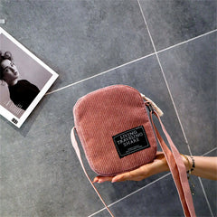 Corduroy High Crossbody Bag Solid Colors Casual Lovely