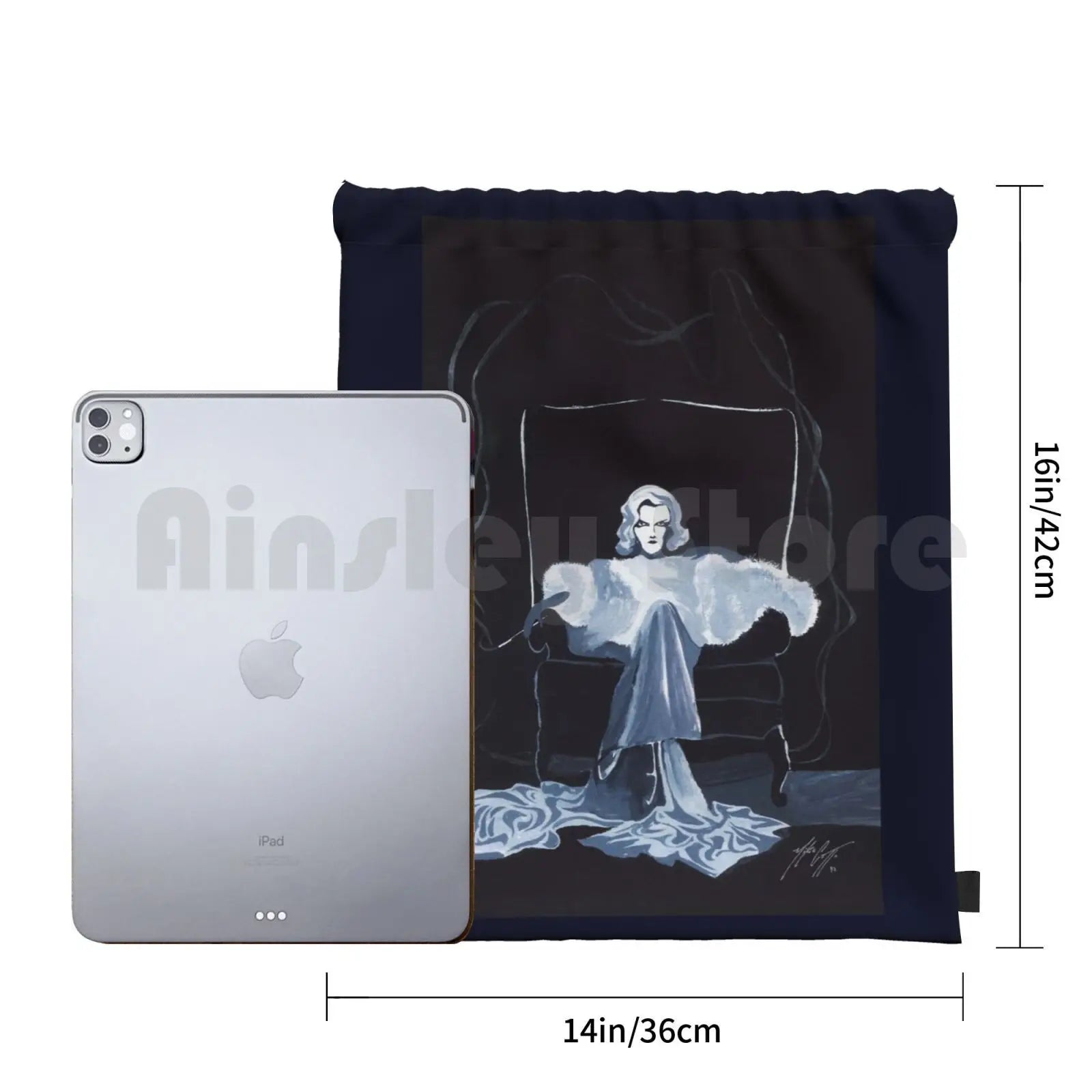 Silent Backpack Drawstring Bag Woman Smoking Art Film Actress