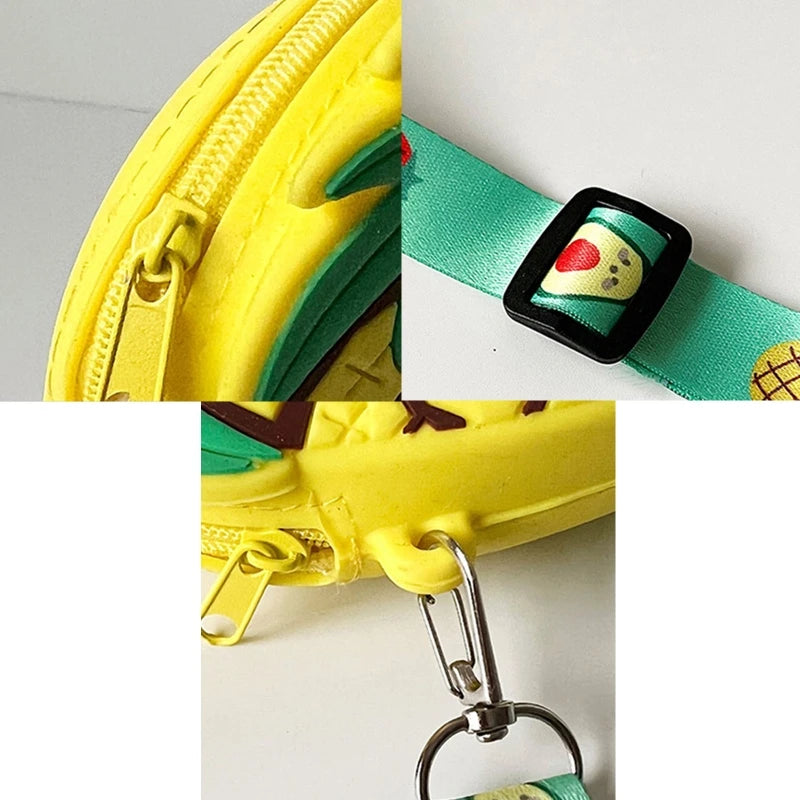 Silicone Avocado Strawberry Crossbody Coin Bag for Kids