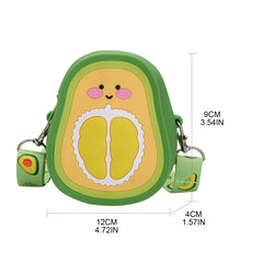 Silicone Avocado Strawberry Crossbody Coin Bag for Kids