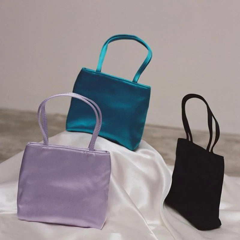 Silk Women Bag Retro Satin Niche Handbag Underarm Shopping Bag