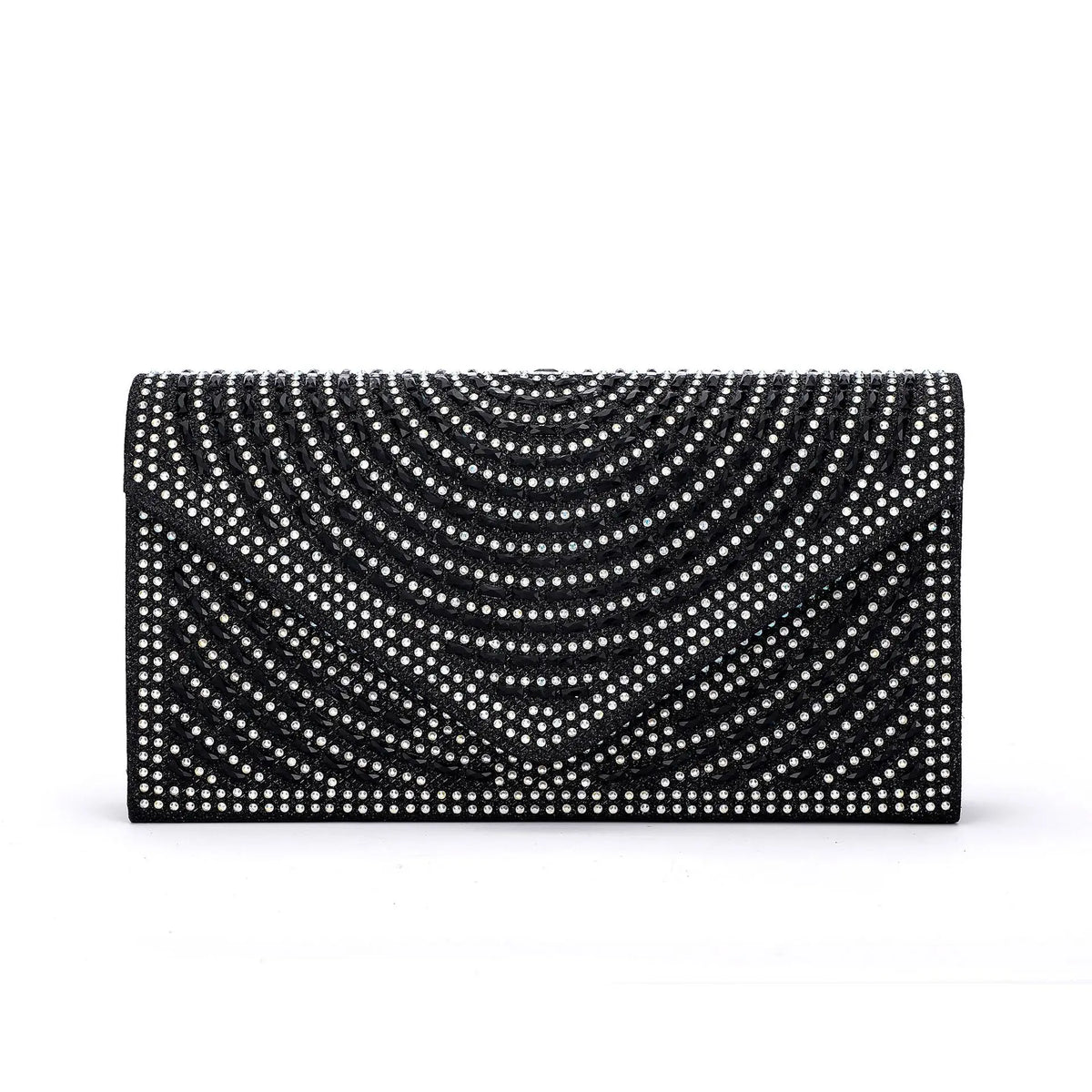 Silver Champagne Envelope Bag Rhinestone Studded Purse