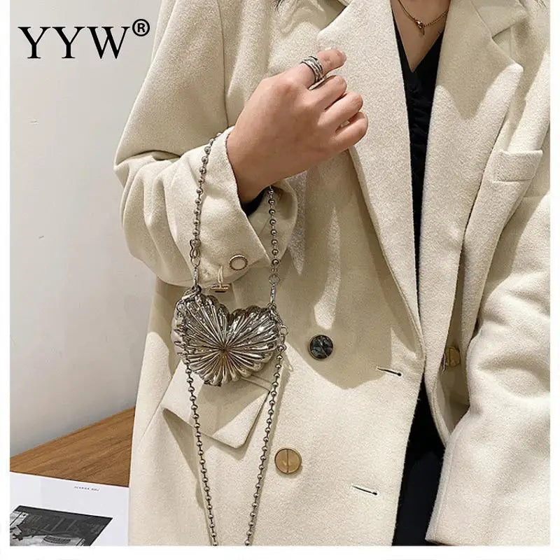 Silver Sling Handbag Crossbody Bag Mini Evening Bags Clutch Wallet Prom Purse
