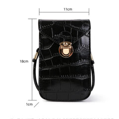 Silver Crocodile Leather Shoulder Bag Mini Clutch Purse